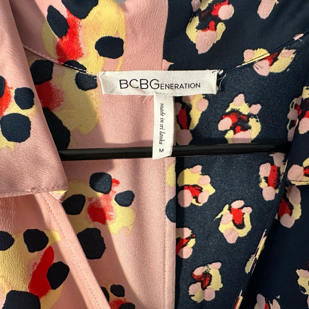 BCBGeneration Asymmetrical Blue and Pink Blouse - Picture 7 of 9